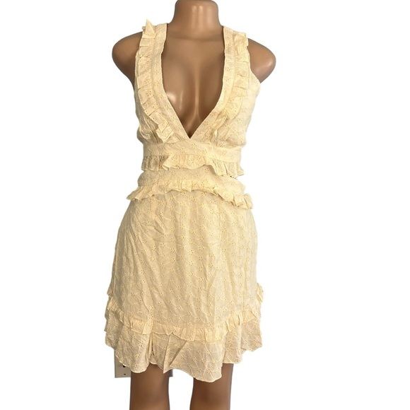 3/$30 🍂 Mable Iliana Embroidery Back Lace Up Dress Taupe - Picture 4 of 10